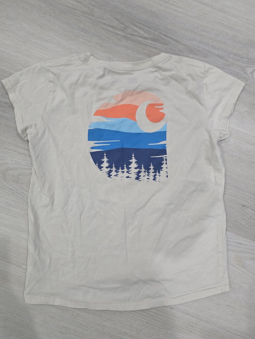 Carhartt Youth Girls Tan Mountain And Forest Sunset Print Size 6X